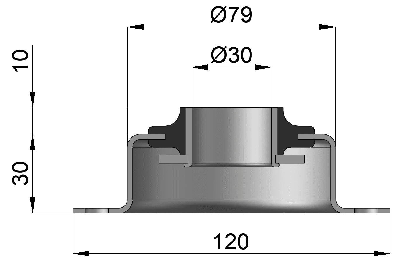 CNU 8040 Series Anti Vibaration Mount Drawing And Data