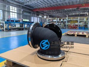 WCR type DN200 spiral wound rubber expansion joint used in marine pipeline systems for vibration absorption and flexible pipe connection.